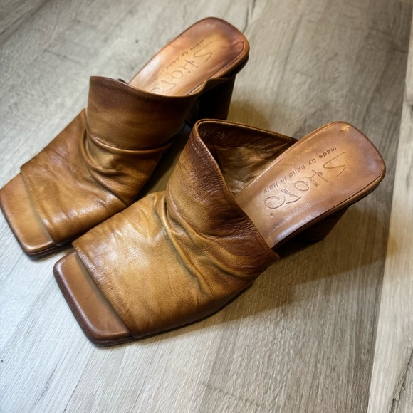 SHOTO fine Italian leather heeled sandals - Picture 8 of 11